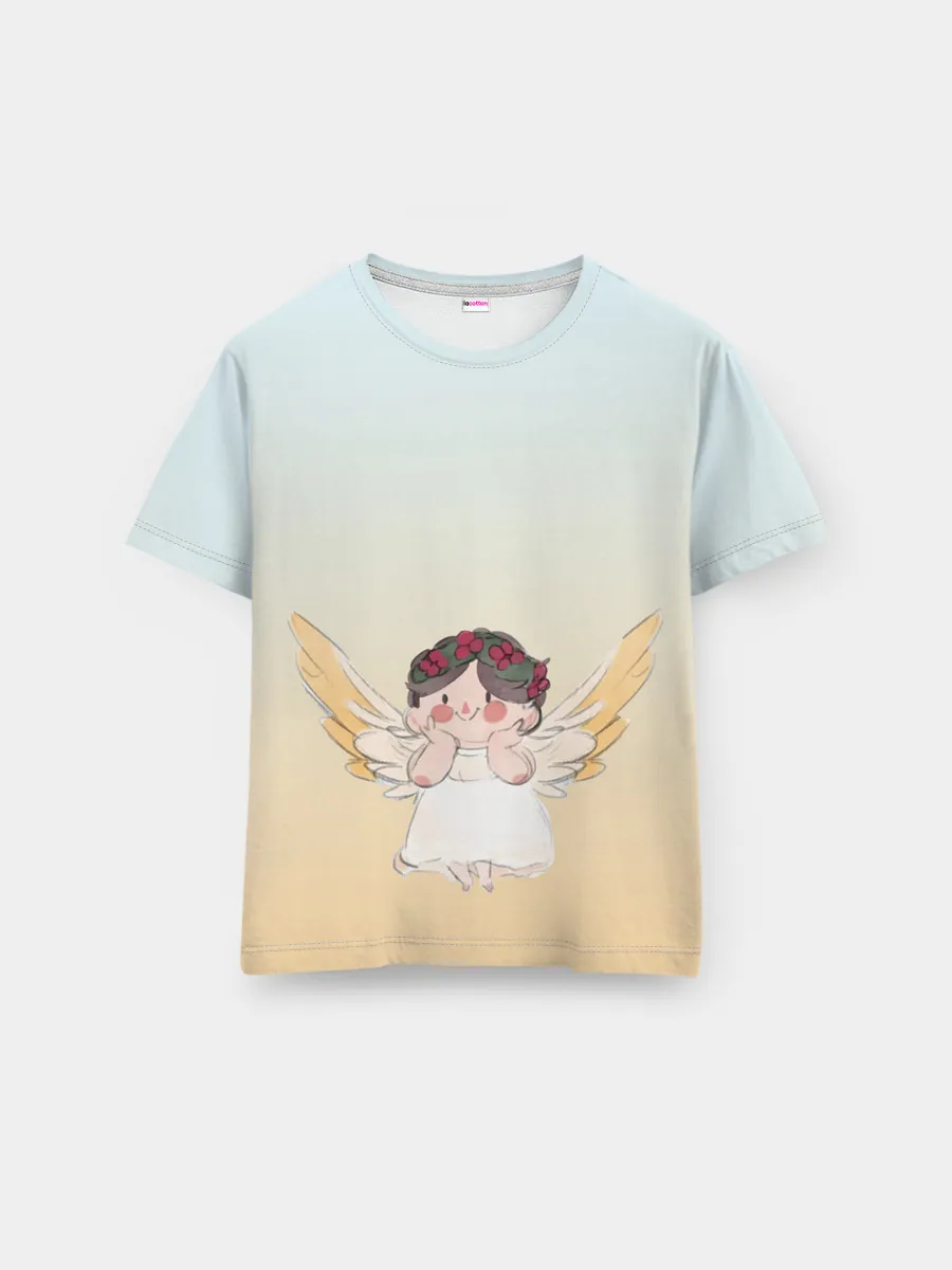 Мужская базовая футболка / акварельный ангелок