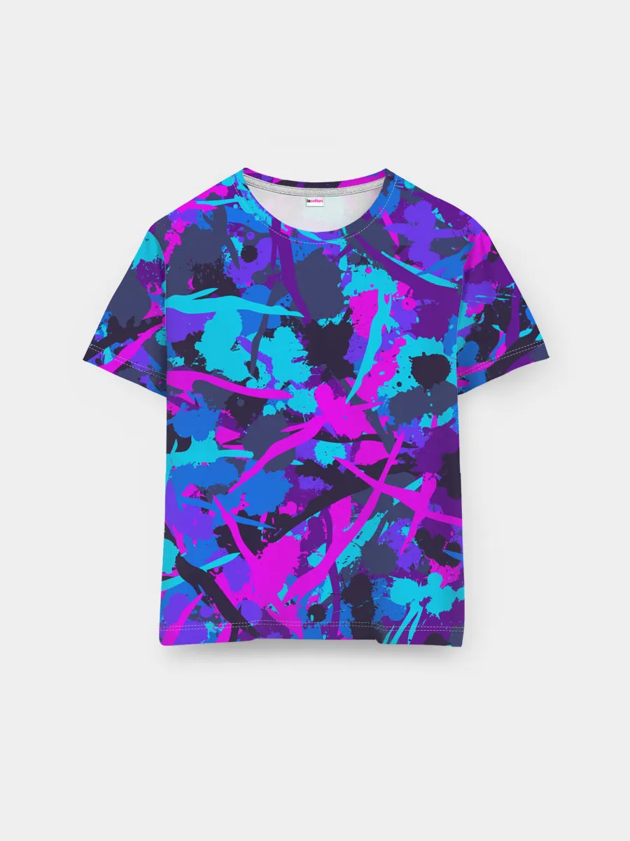 Мужская базовая футболка / Неоновые кляксы