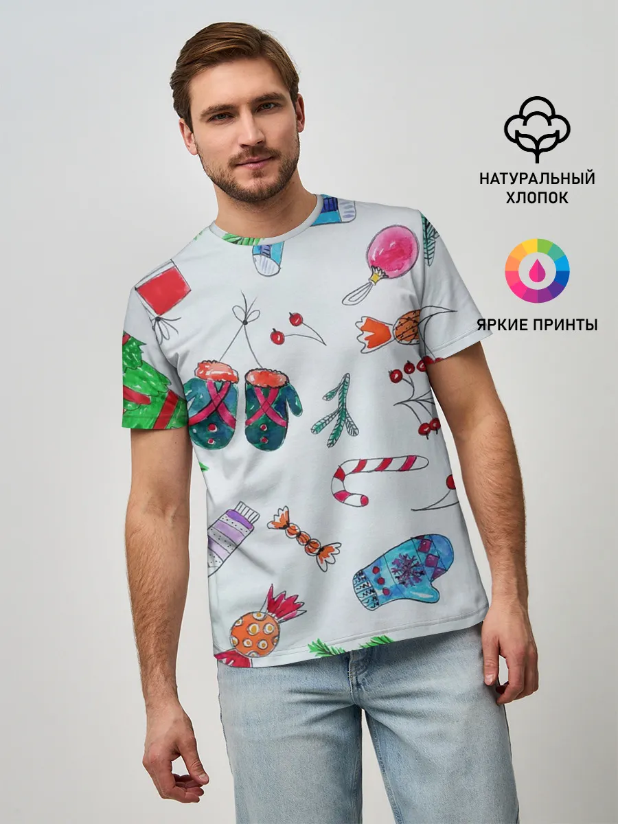 Мужская базовая футболка / шарики фонарики