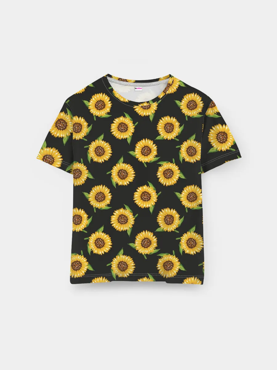 Мужская базовая футболка / Подсолнухи паттерн