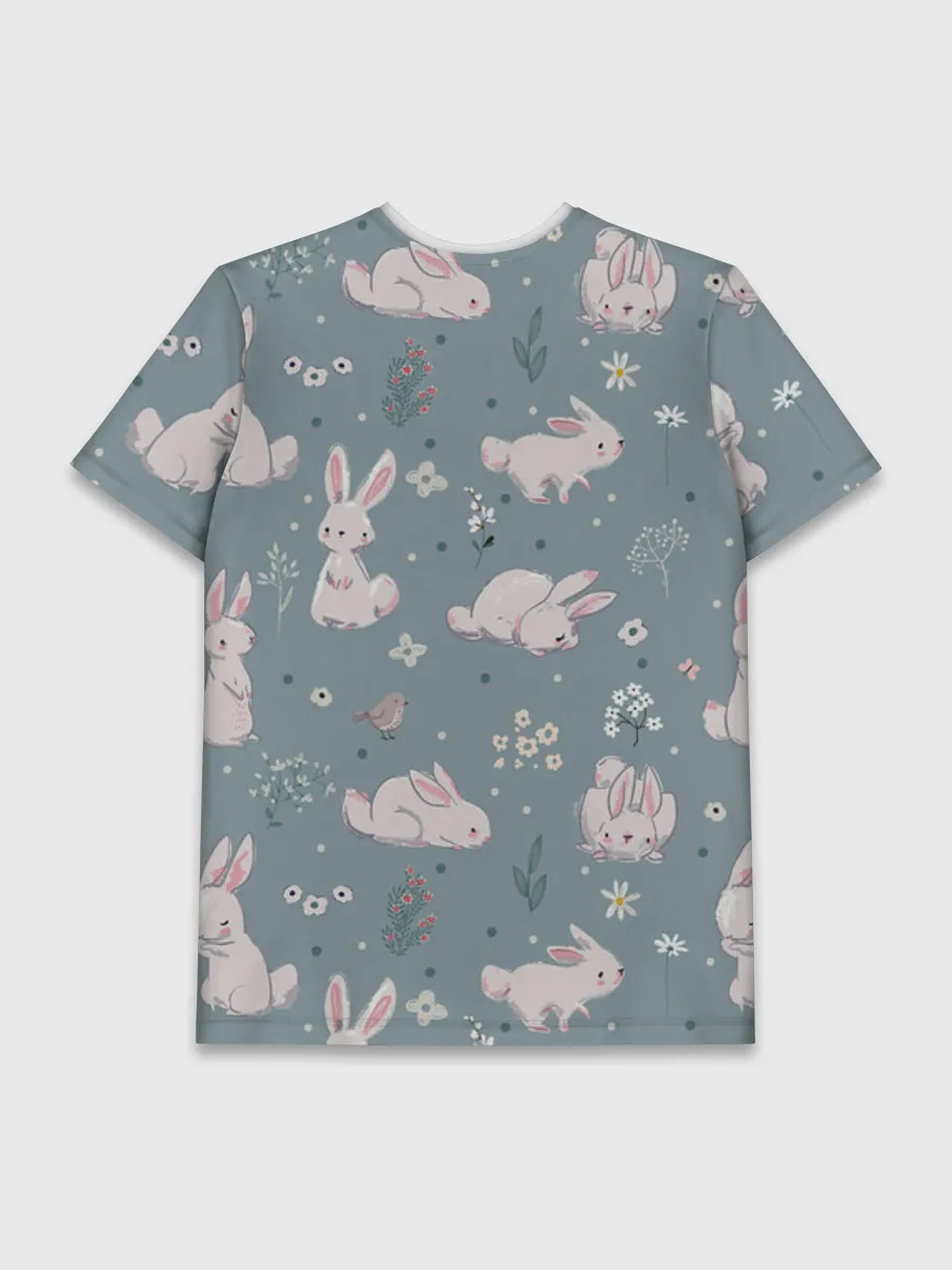 Мужская базовая футболка / Зайцы на лужайке