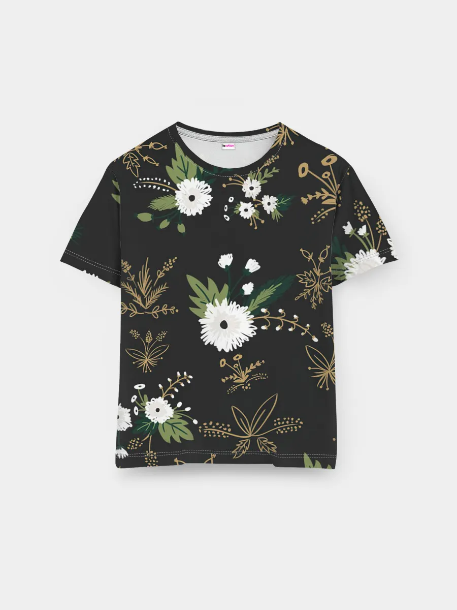 Мужская базовая футболка / Белые хризантемы