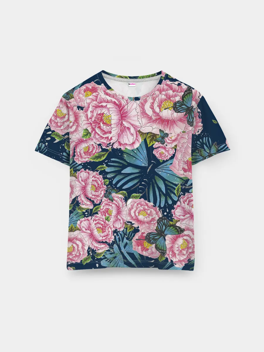 Мужская базовая футболка / Пионы