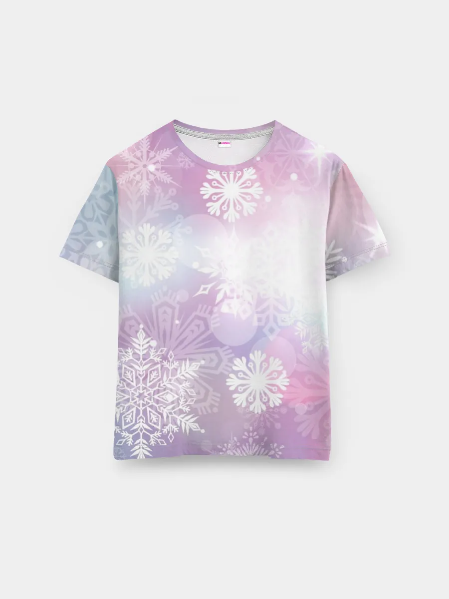 Мужская базовая футболка / снежинки