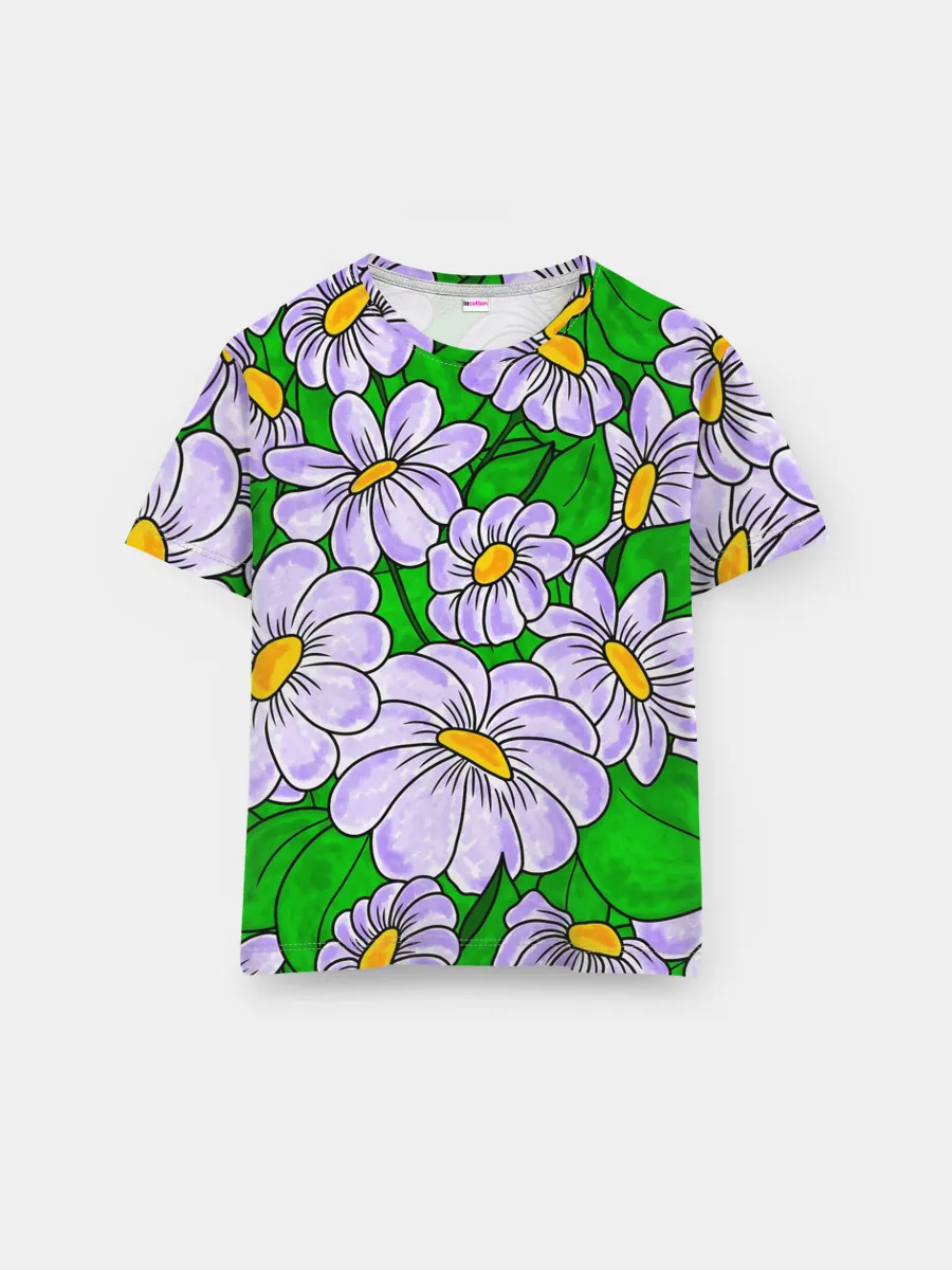 Мужская базовая футболка / Цветы Лавандовые ромашки