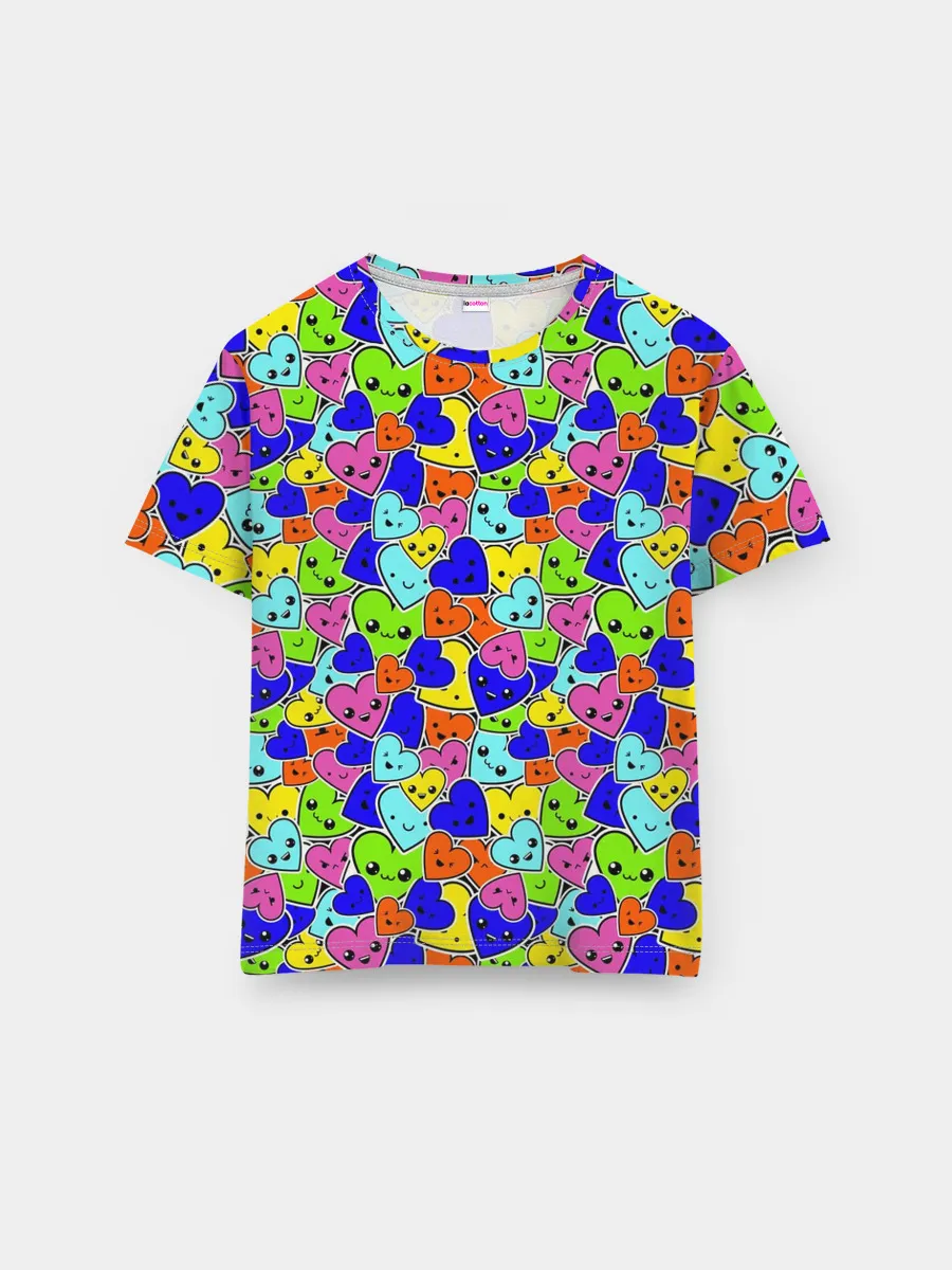 Мужская базовая футболка / Сердечки