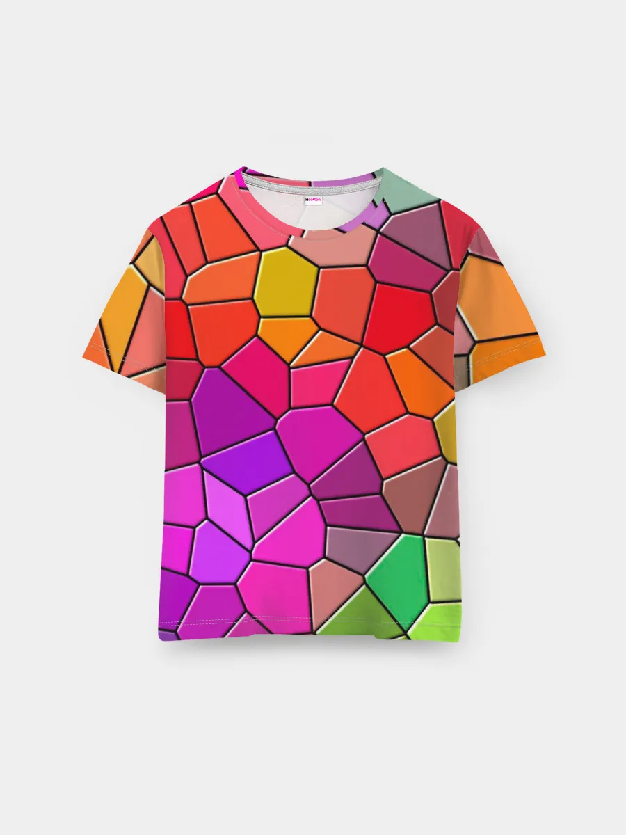 Мужская базовая футболка / Мозаика цветная