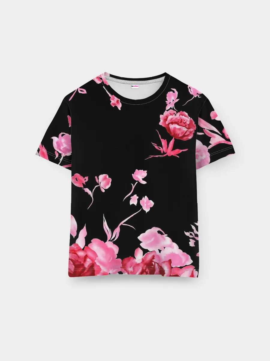 Мужская базовая футболка / Яркие розы