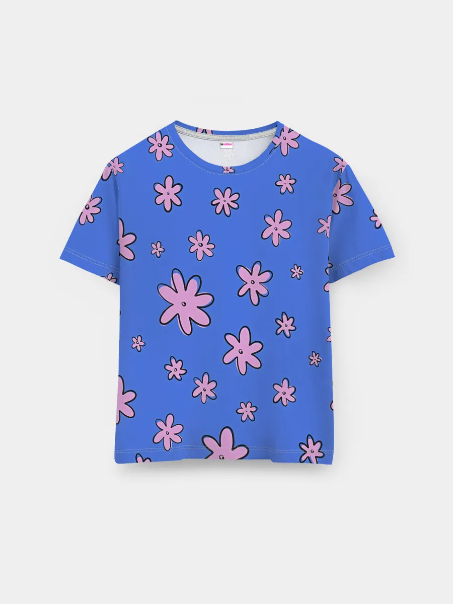 Мужская базовая футболка / Цветочки рисованные