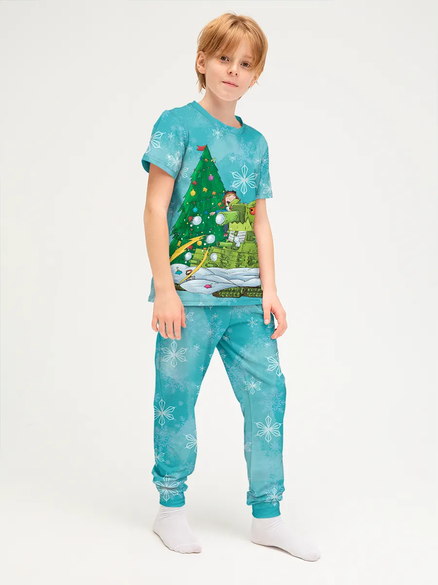 Детская пижама с брюками хлопок / Gerand снежные шары