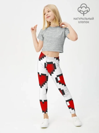 Леггинсы для девочки / Пиксельные сердечки