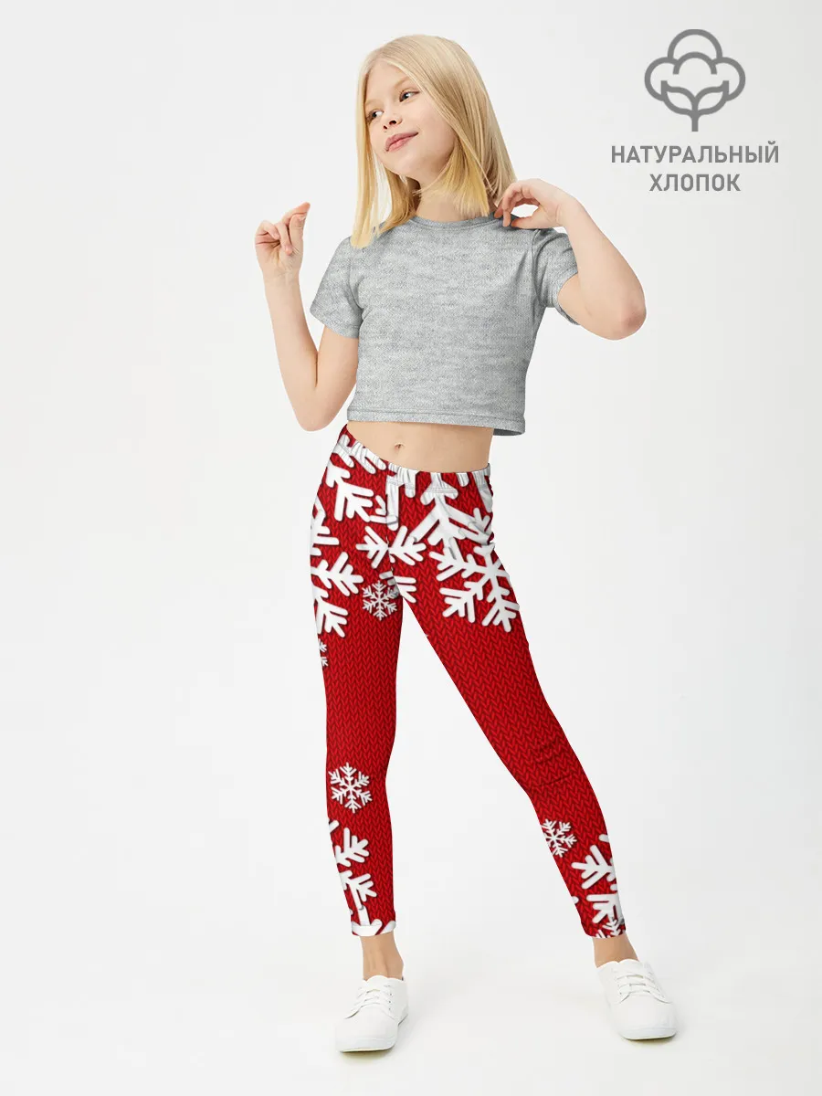 Леггинсы для девочки / Снежинки
