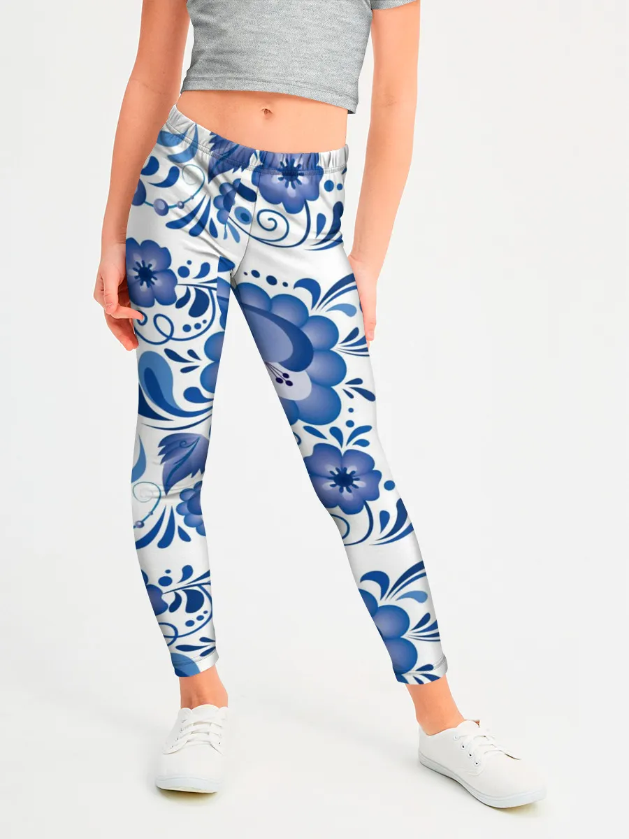 Леггинсы для девочки / Гжель