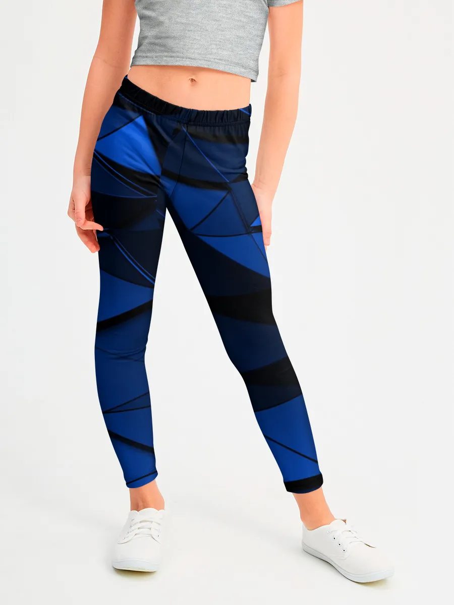 Леггинсы для девочки / Blue abstraction collection