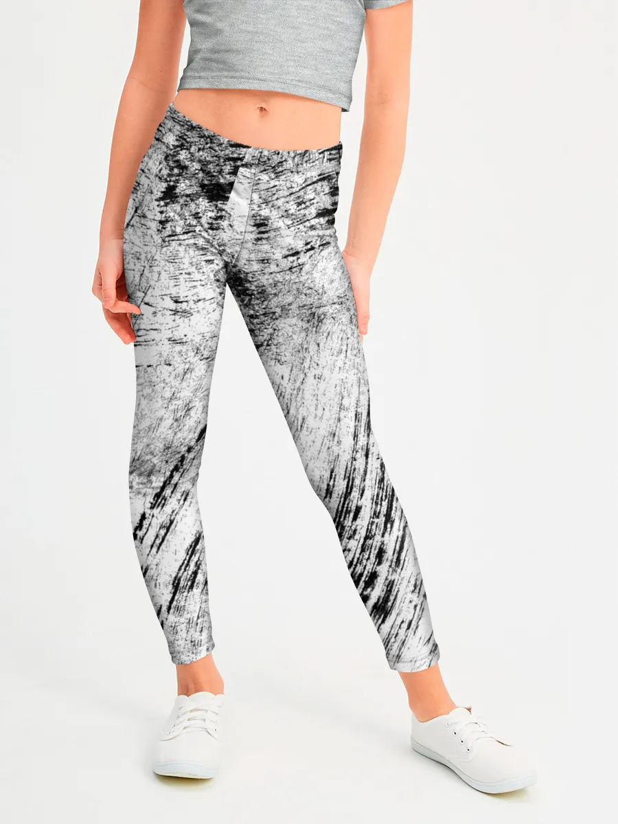 Леггинсы для девочки / Серые штрихи