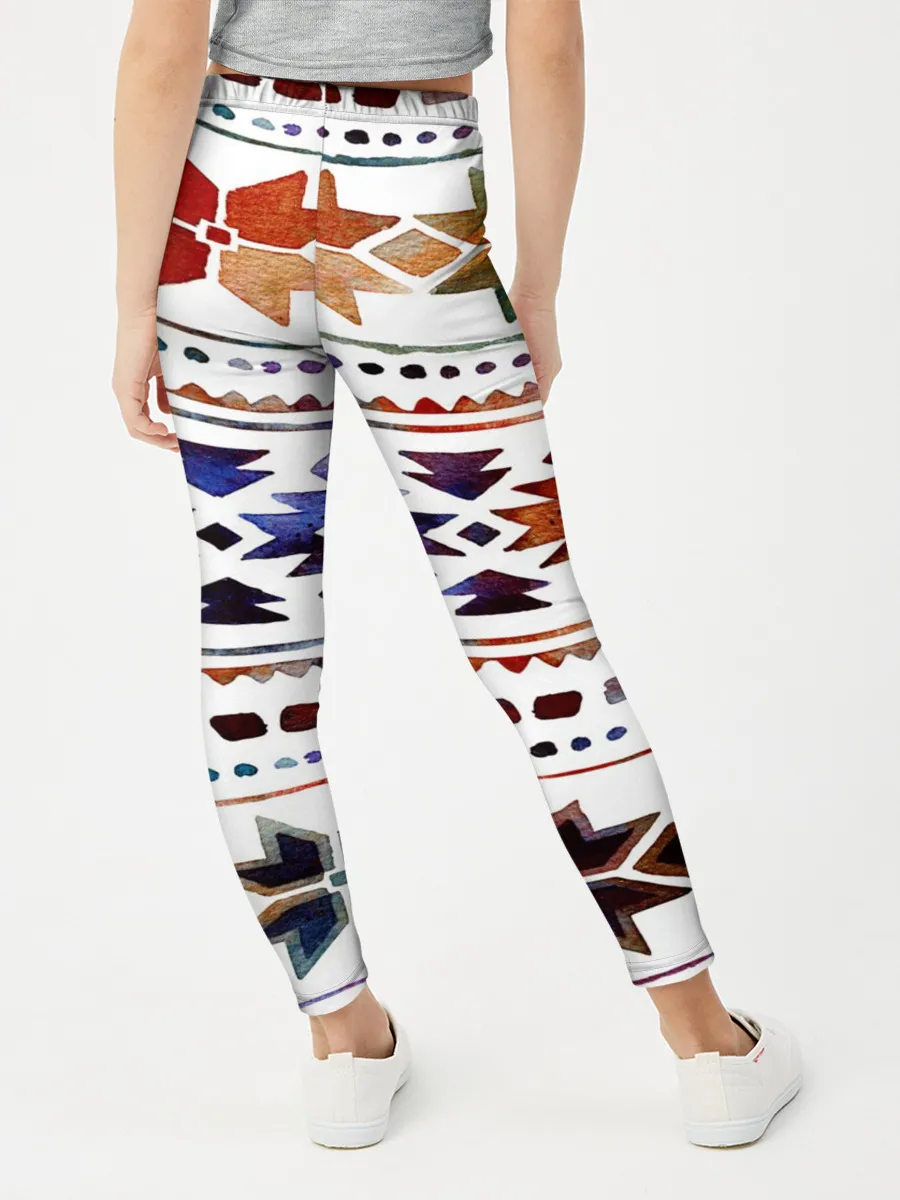 Леггинсы для девочки / Снежинки акварель