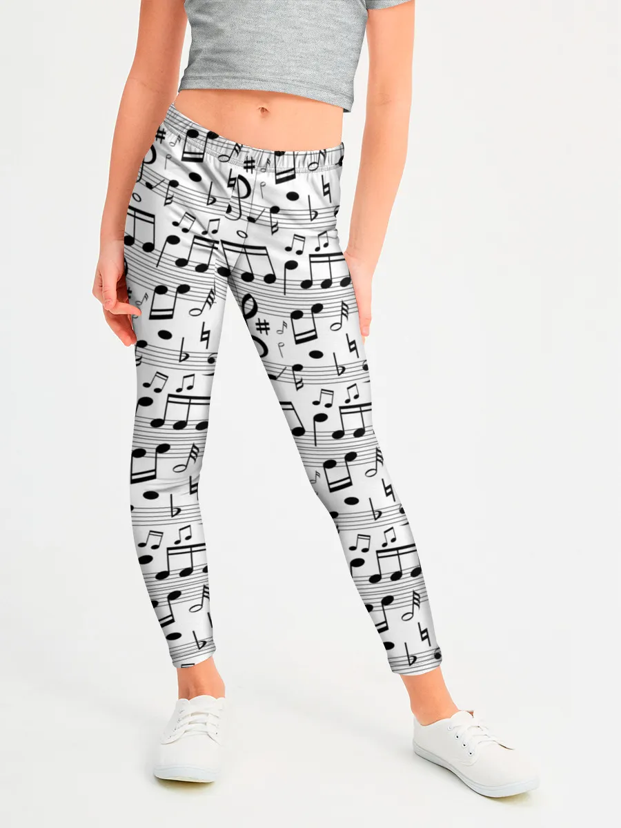 Леггинсы для девочки / Нотный стан