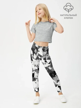 Леггинсы для девочки / Городской серый камуфляж