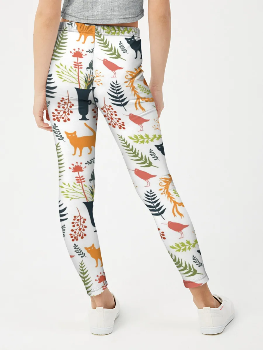 Леггинсы для девочки / О кошках и птичках