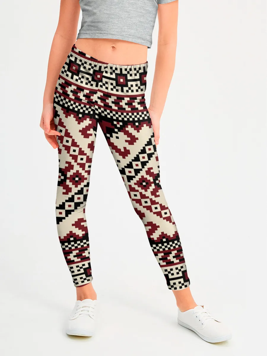 Леггинсы для девочки / СЛАВЯНСКИЙ ОРНАМЕНТ | РУСЬ