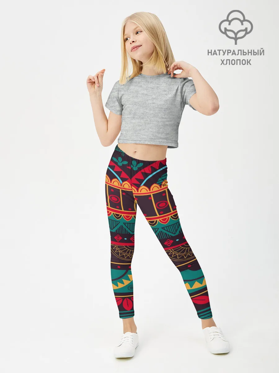 Леггинсы для девочки / Мексиканский орнамент