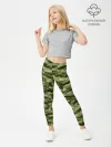 Леггинсы для девочки / Камуфляж с крокодилами
