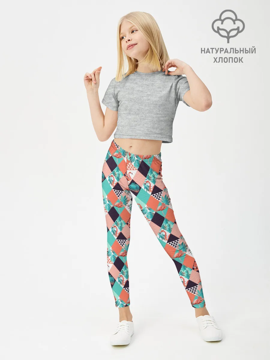 Леггинсы для девочки / Фламинго