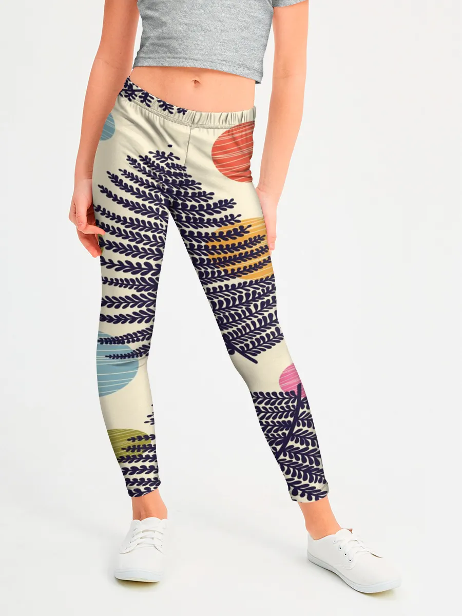 Леггинсы для девочки / Тропики паттерн