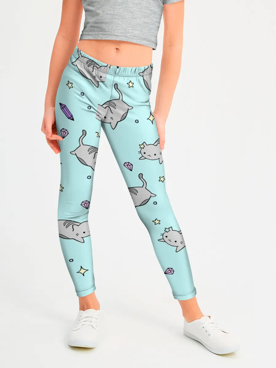 Леггинсы для девочки / Кавайные котики