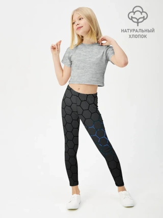 Леггинсы для девочки / Соты карбон