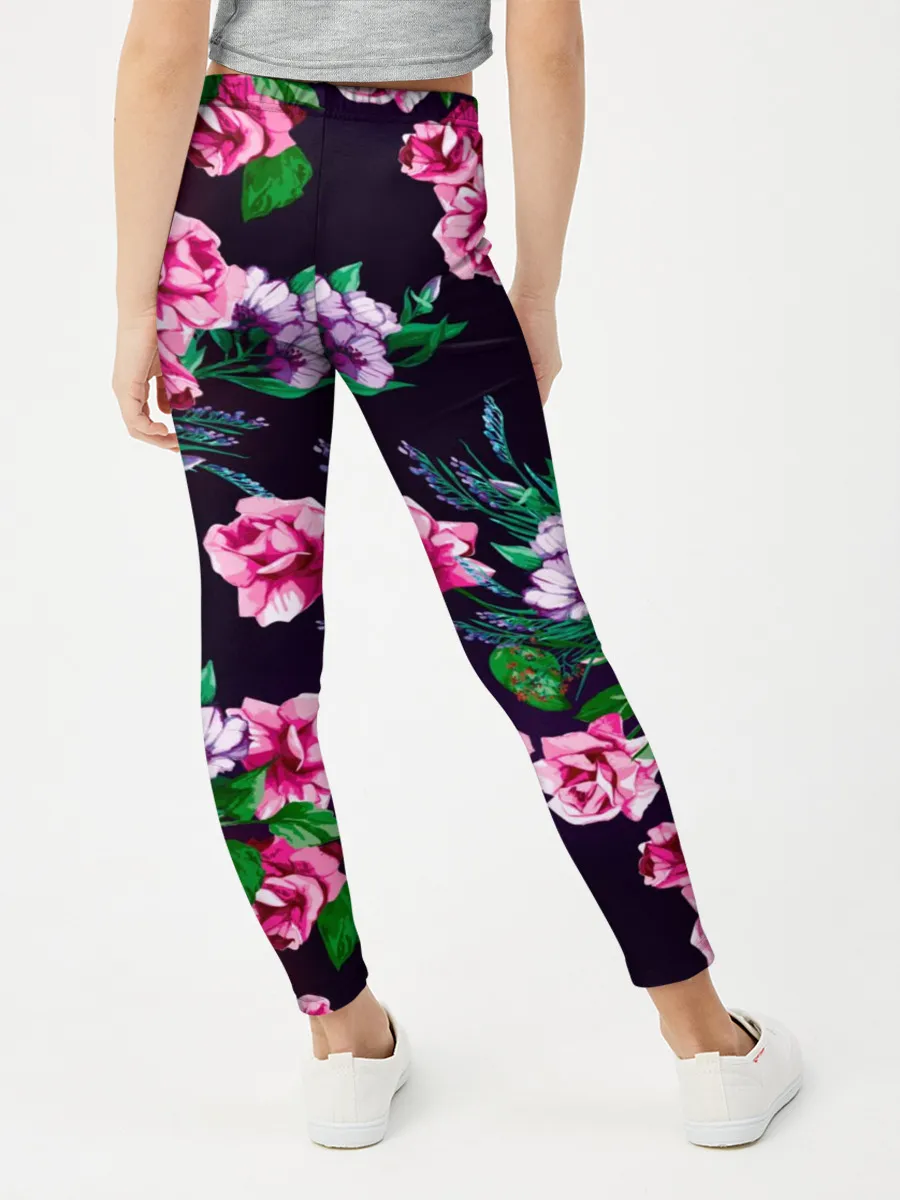 Леггинсы для девочки / Розы