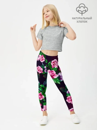 Леггинсы для девочки / Розы