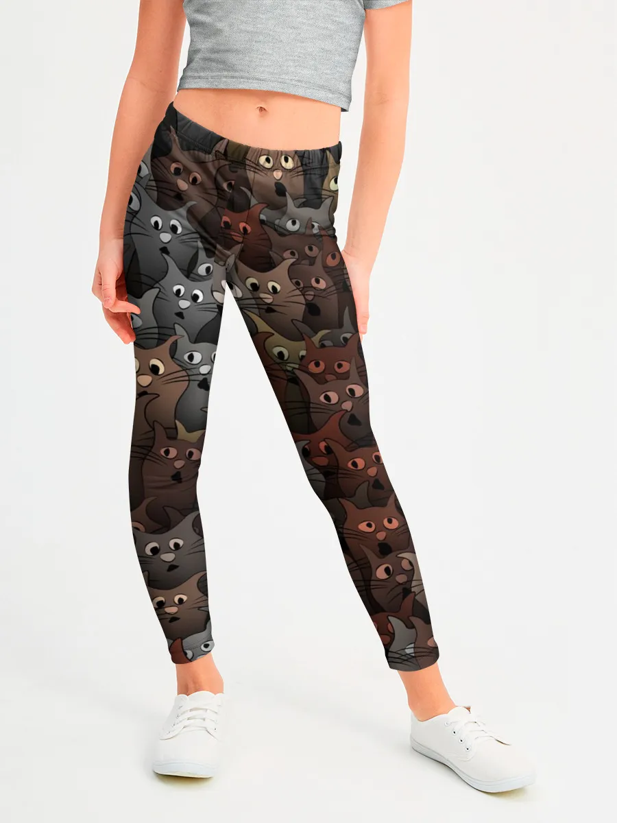 Леггинсы для девочки / Глупые коты