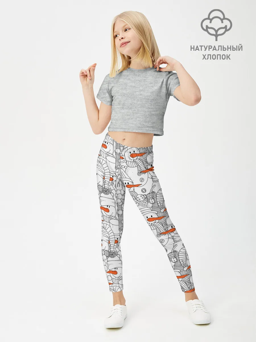 Леггинсы для девочки / Снеговики