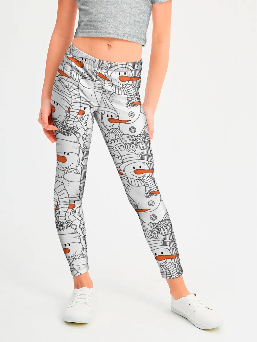 Леггинсы для девочки / Снеговики