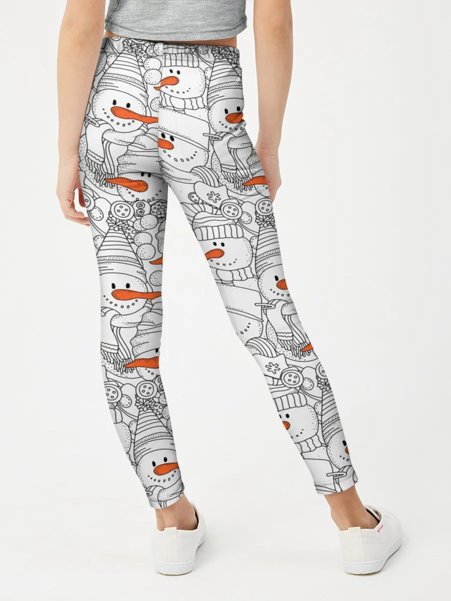 Леггинсы для девочки / Снеговики