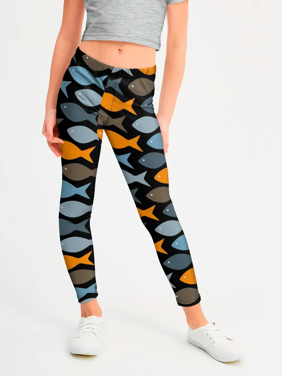 Леггинсы для девочки / Рыбки