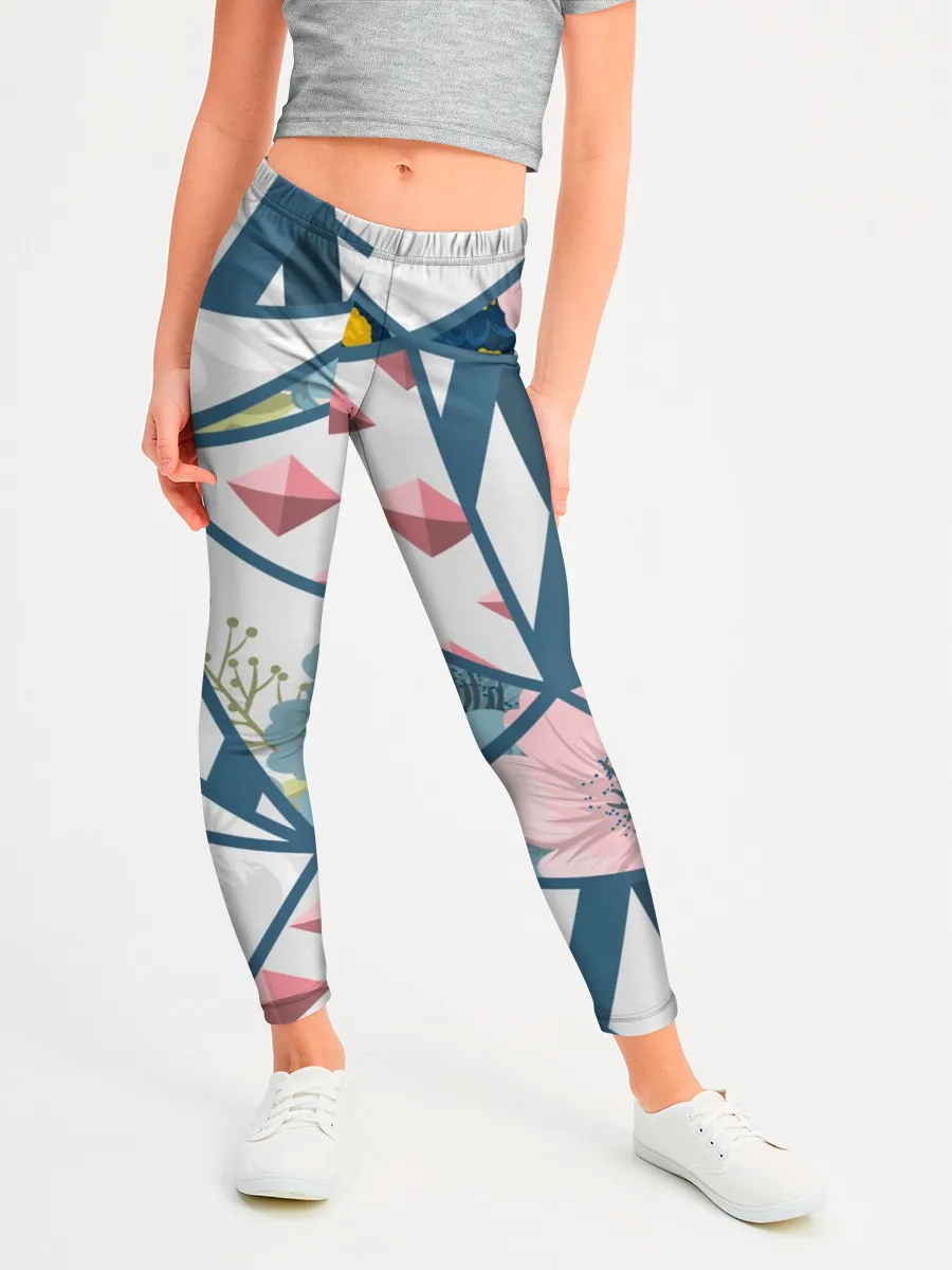Леггинсы для девочки / Геометрия цветов