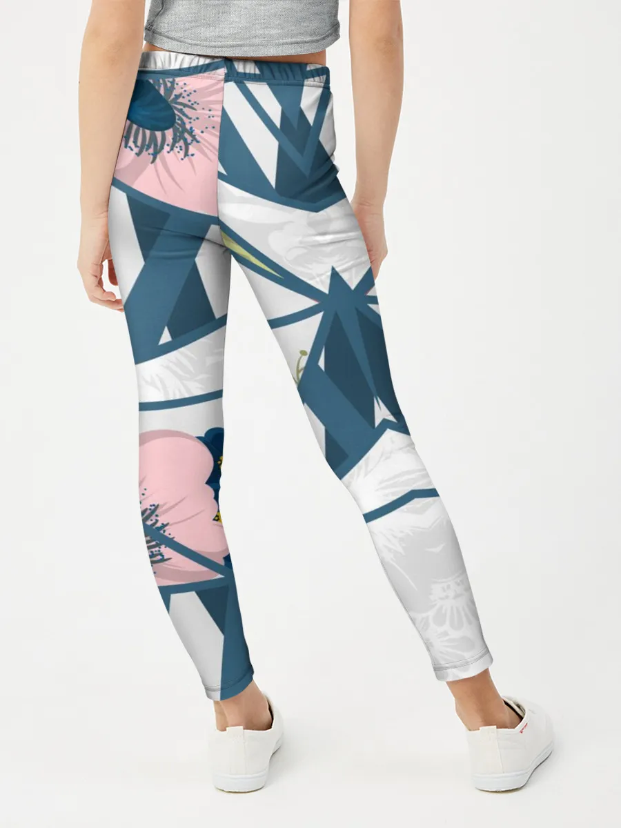 Леггинсы для девочки / Геометрия цветов