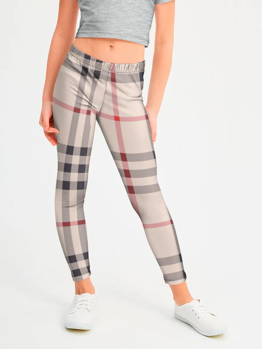 Леггинсы для девочки / Светлая клетка