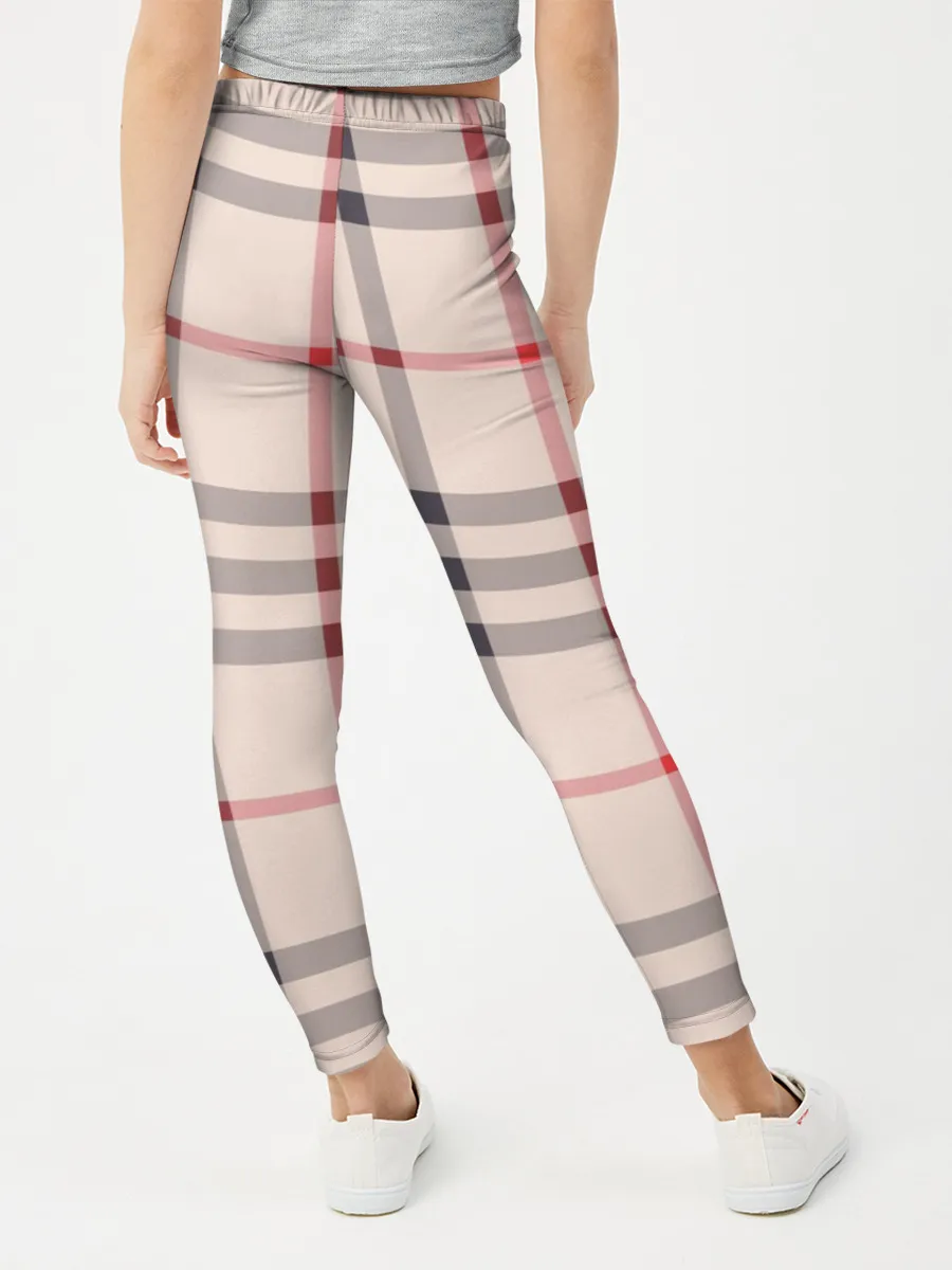 Леггинсы для девочки / Светлая клетка