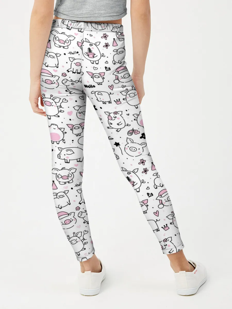 Леггинсы для девочки / Новогодние поросята