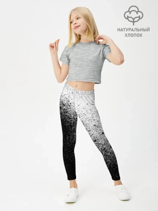 Леггинсы для девочки / БРЫЗГИ КРАСОК ЧЁРНЫЙ