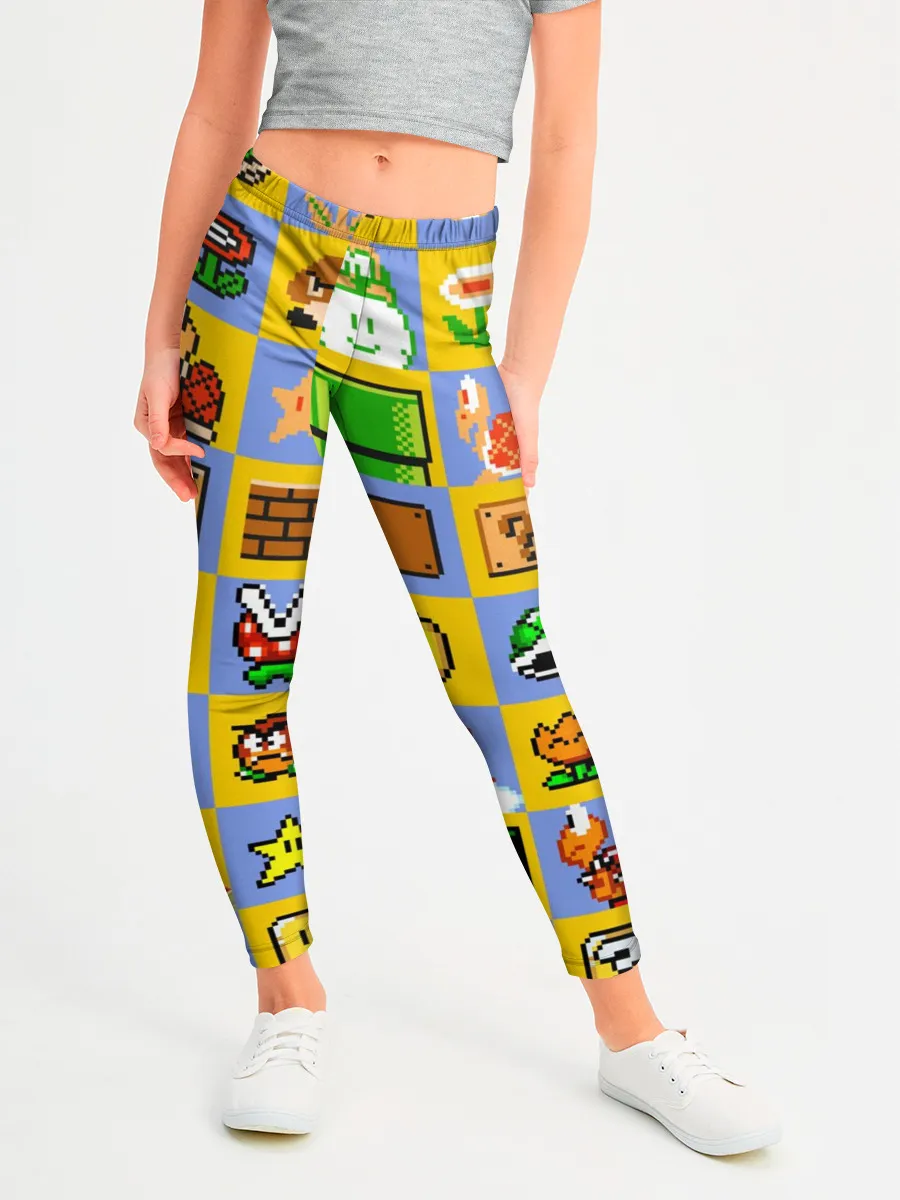 Леггинсы для девочки / Super Mario Pop art