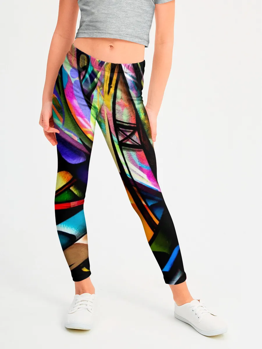 Леггинсы для девочки / Красочное граффити