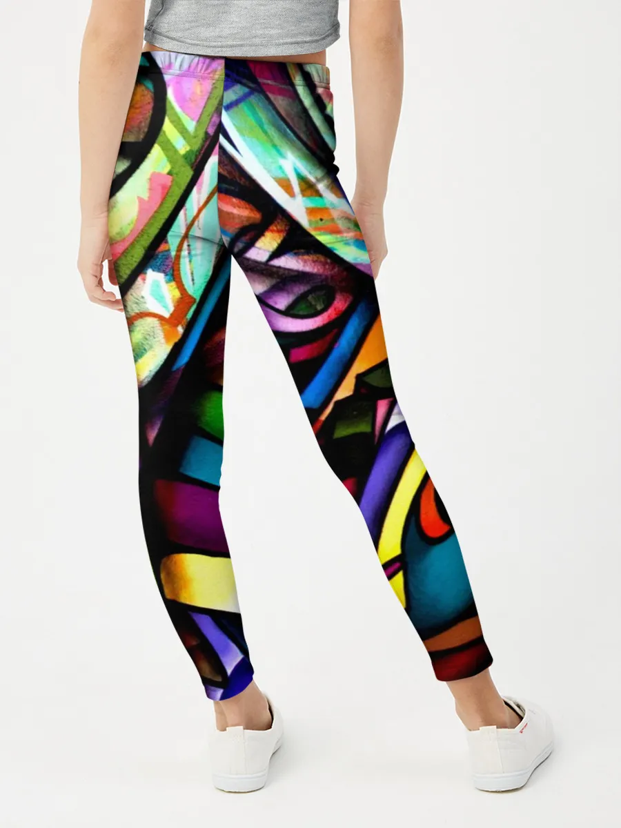 Леггинсы для девочки / Красочное граффити