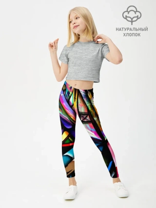 Леггинсы для девочки / Красочное граффити