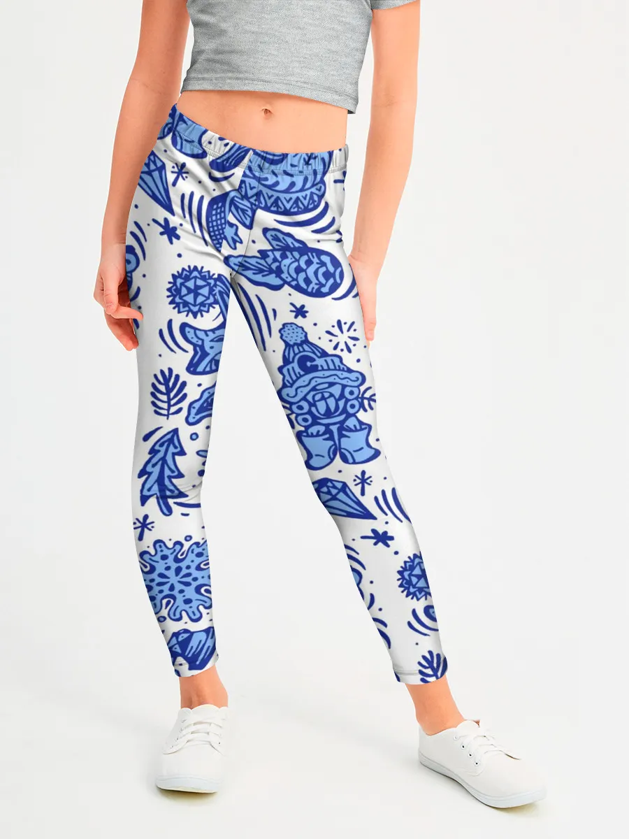 Леггинсы для девочки / Сибирская гжель