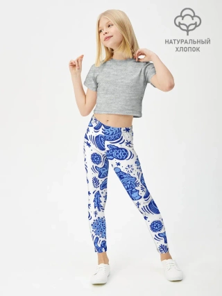 Леггинсы для девочки / Сибирская гжель