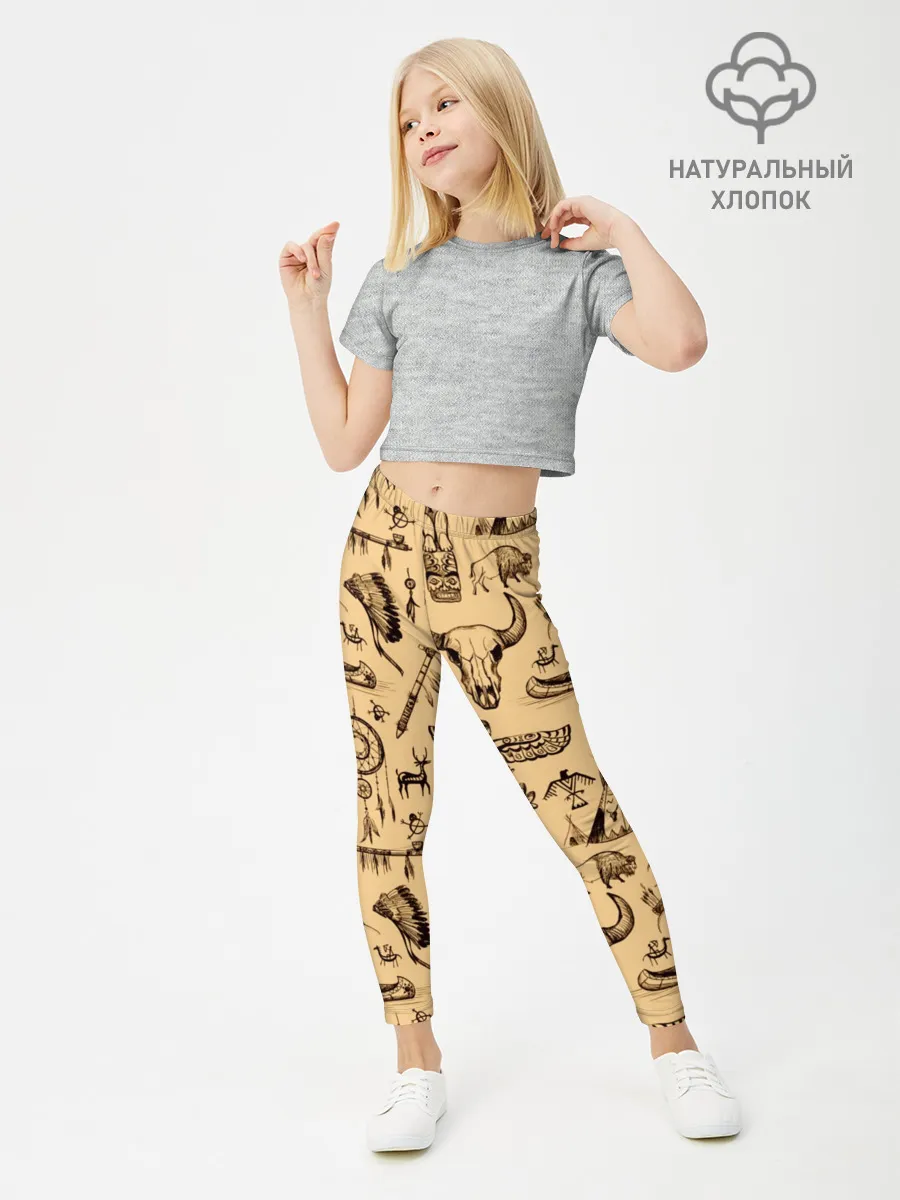 Леггинсы для девочки / Индейский паттерн